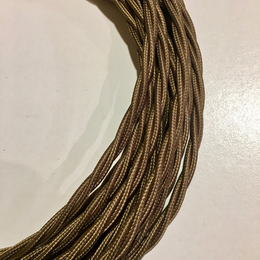 3 Core Braided Lighting Cable - Brown